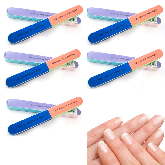 Nail File and Buffer-3pcs Double Sided Nail File, India | Ubuy